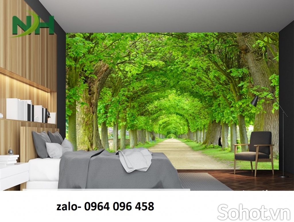 Tranh gạch 3d rừng cây cổ thụ - JG95