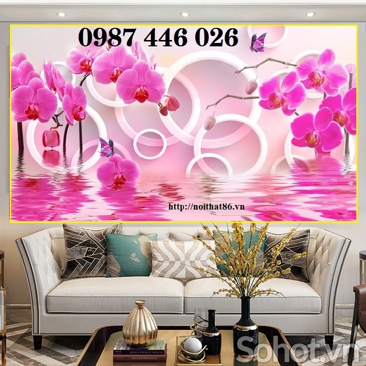 Tranh gạch 3d hoa lan
