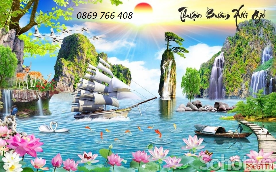 Tranh gạch thuyền buồm