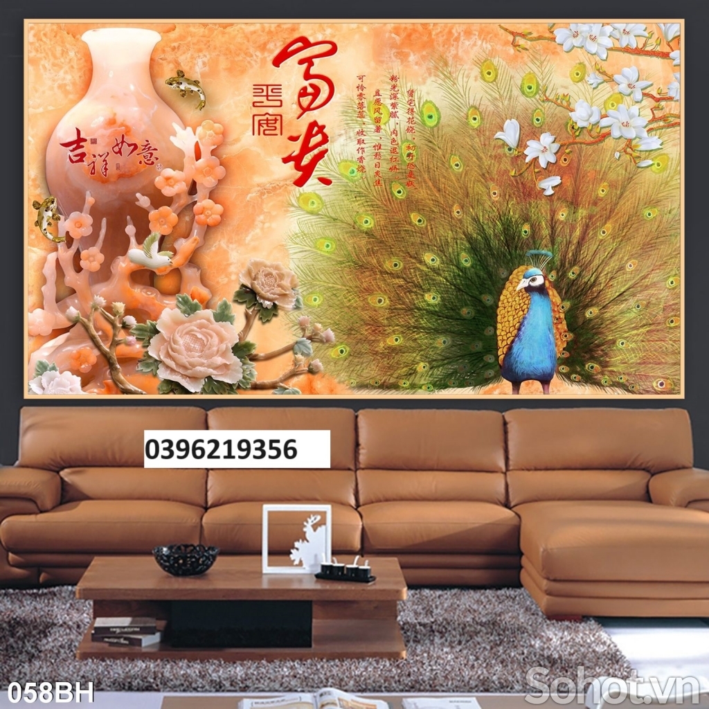 Gạch tranh 3d đẹp bình hoa trang trí