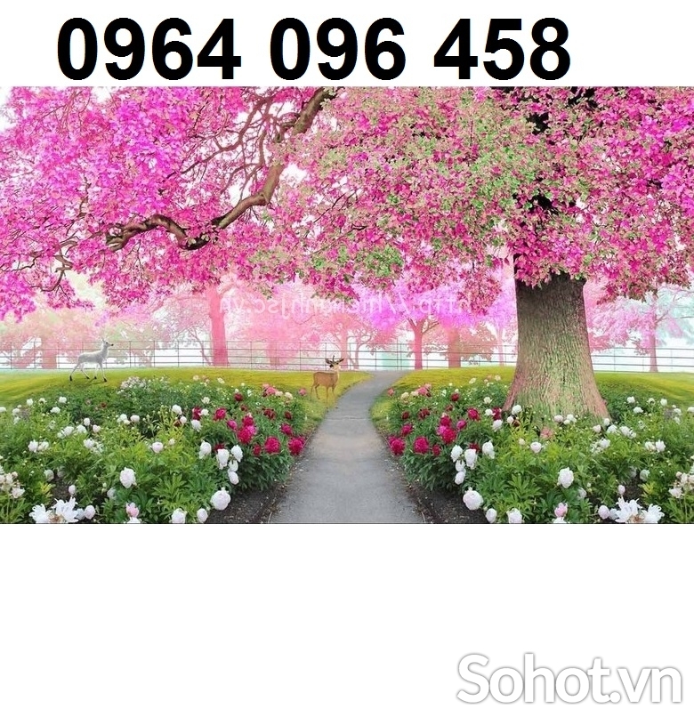 Gạch 3d tranh ốp tường hoa đào - DCV54