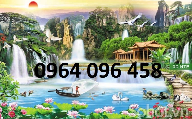 Tranh 3d sơn thủy hữu tình - tranh gạch 3d ốp tường - 743SB