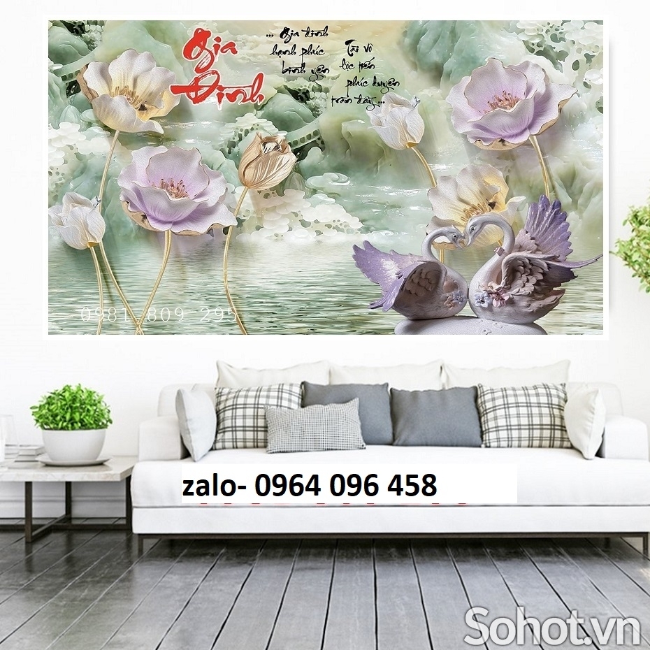 Tranh gạch 3d hoa sứ ngọc - XVC777