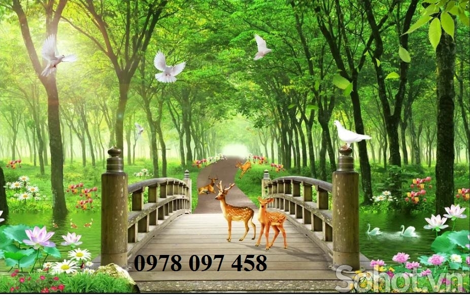 Gạch tranh dán tường - tranh phong cảnh thiên nhiên