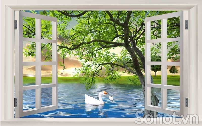 Gạch tranh cửa sổ đẹp trang trí