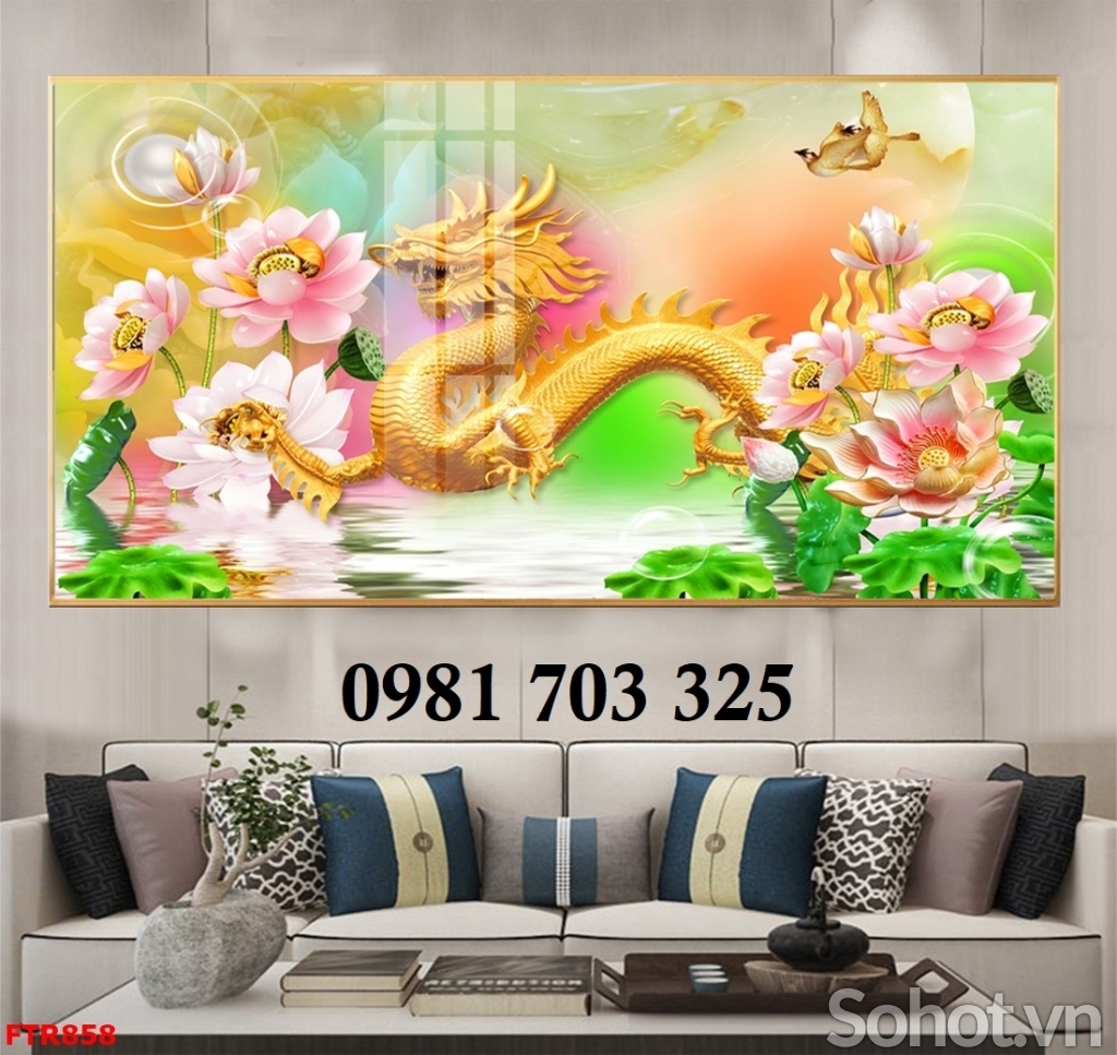 Tranh gạch 3d rồng phượng cao cấp