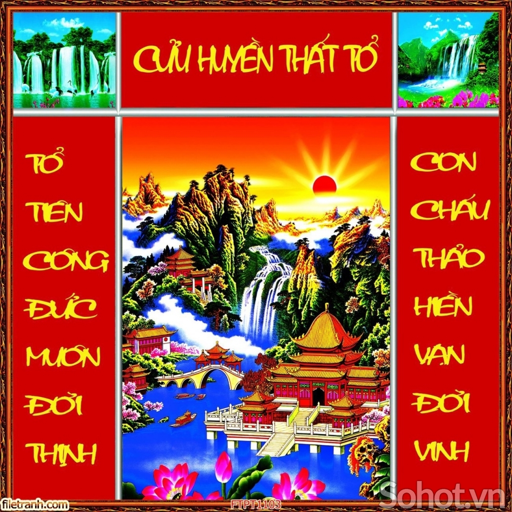 Tranh 3D- Tranh gạch phòng thờ