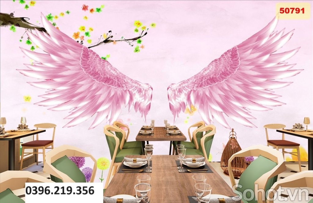 Gạch tranh đẹp cánh thiên thần 3d