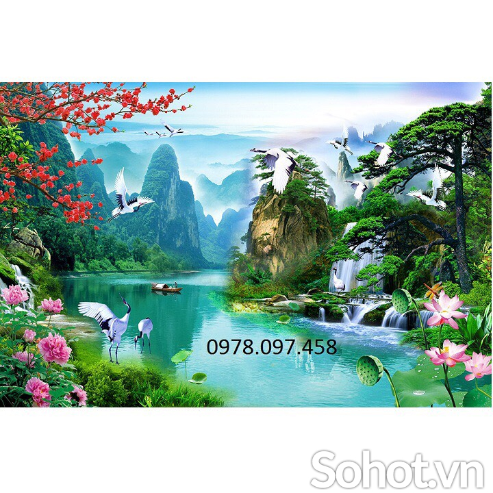Gạch tranh trang trí phòng khách