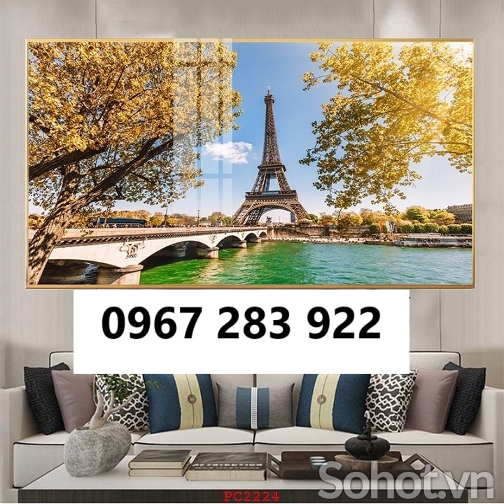 Gạch tranh 3d cảnh mùa thu lá vàng
