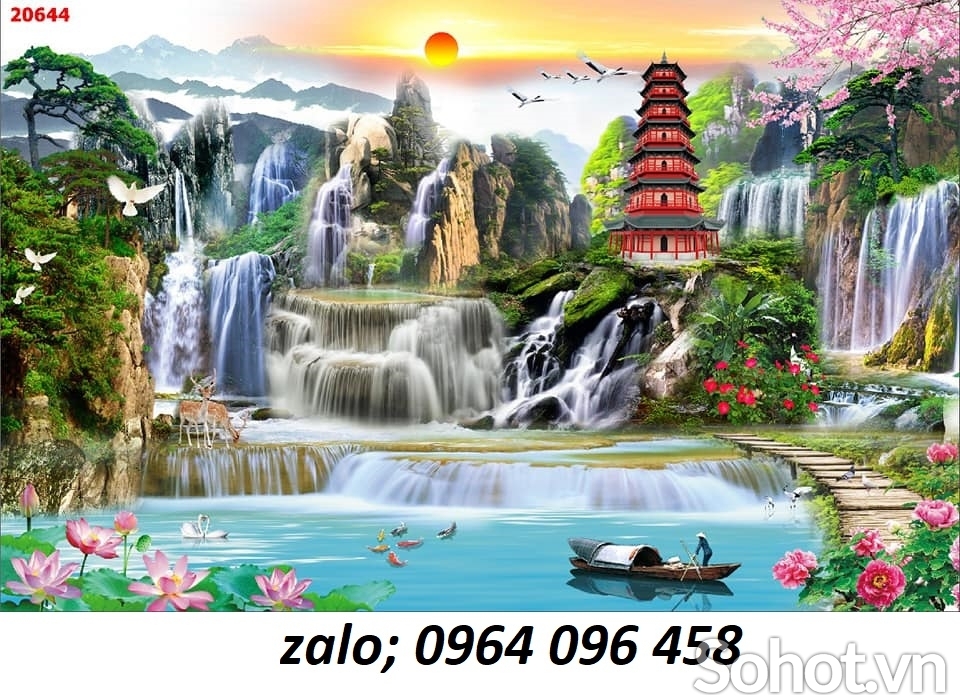 Gạch tranh phong cảnh đồng quê 3d - VCB77