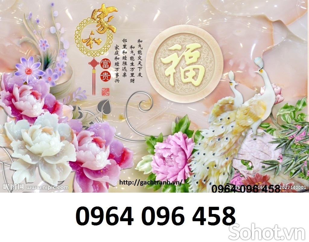 Tranh gạch hoa mẫu 3d - 987CN