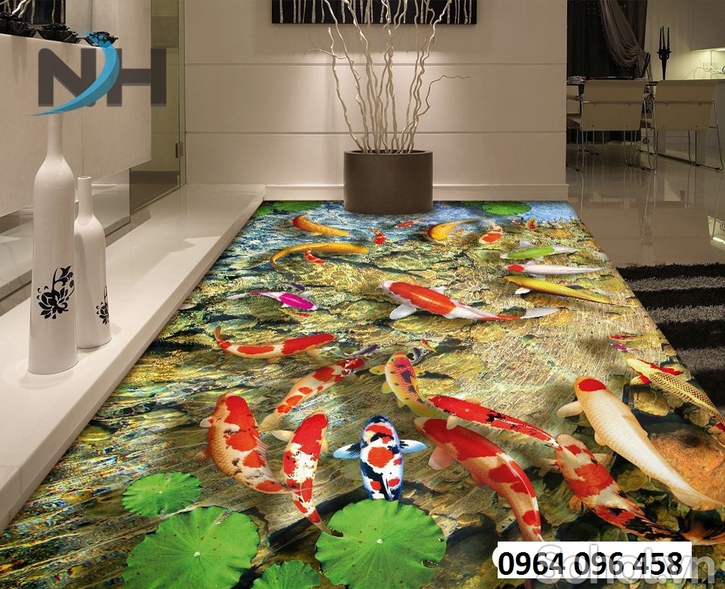 Gạch lát sàn 3d phòng khách đẹp - DCC52