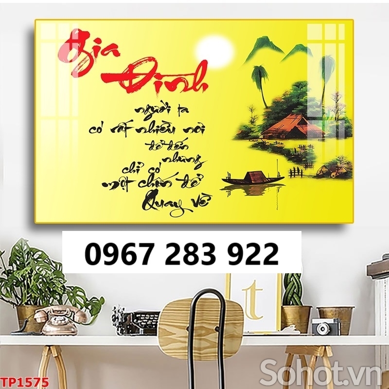 Tranh gạch thư pháp phong thủy 3d