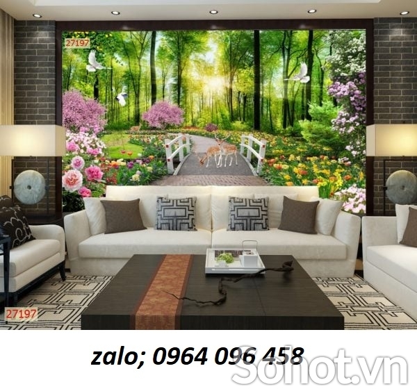 Tranh gạch 3d ốp tường phong cảnh - hong thủy - 866CV