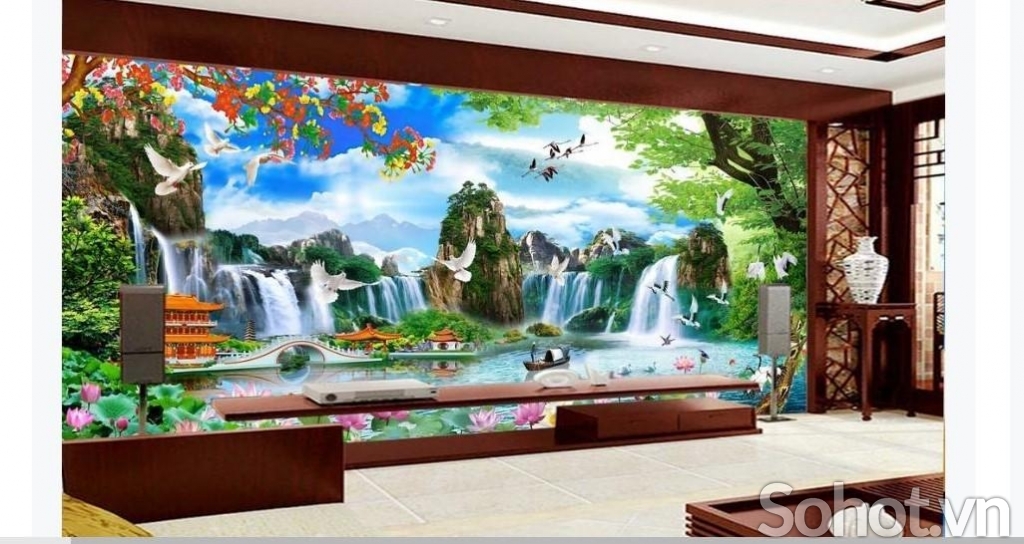 Tranh gạch 3D phòng khách