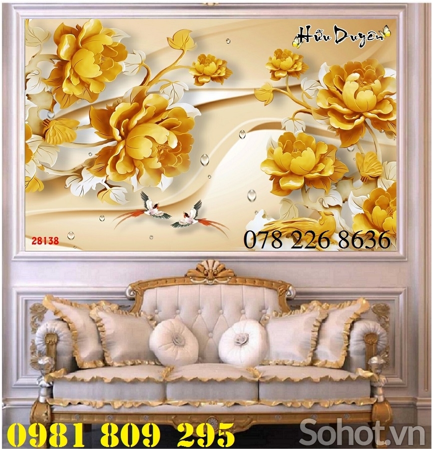 Gạch tranh 3d , gạch trang trí hoa sen