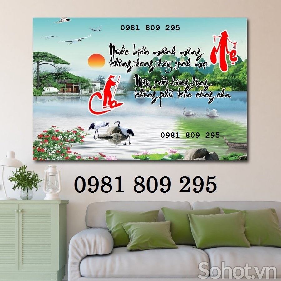 Gạch tranh hoa sen Cha Mẹ