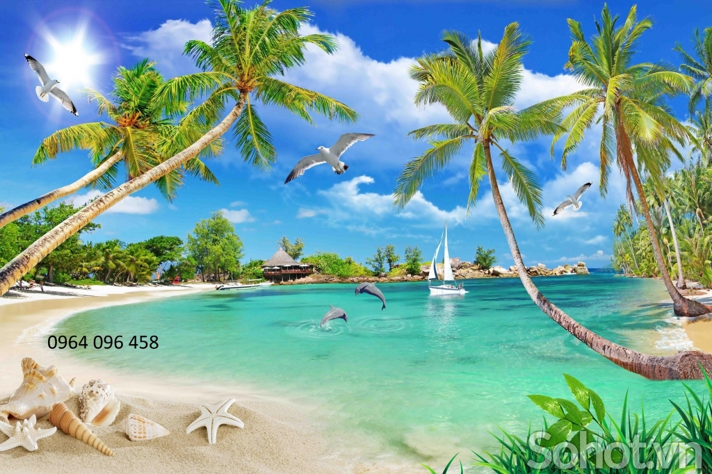 Tranh gạch 3d phong cảnh bờ biển - MNNN9