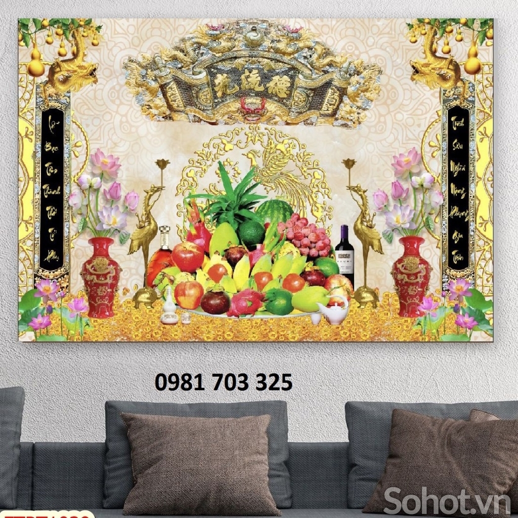 tranh 3D phòng thờ, gạch tranh trang trí