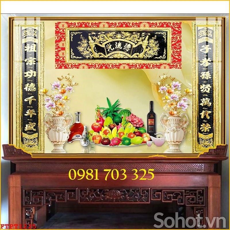 Tranh phòng thờ, gạch tranh ốp tường 3D