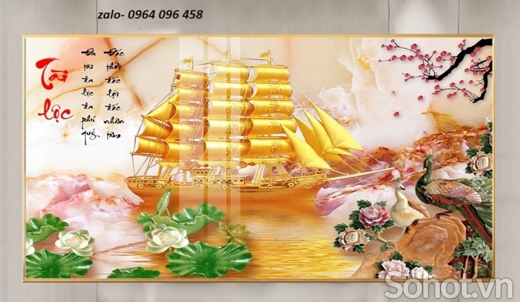 Tranh gạch 3d phong thủy thuận buồm xuôi gió - 876CVB