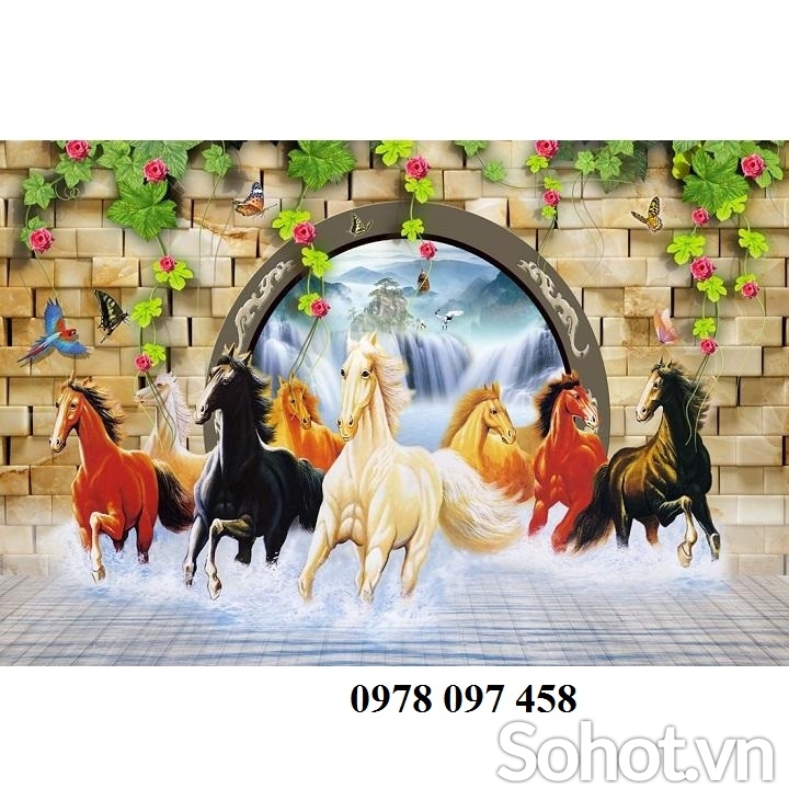 Tranh gạch 3D - tranh bát mã