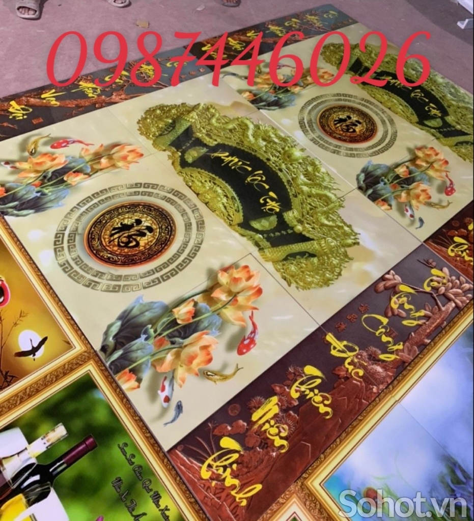 Tranh gạch men phòng thờ, ảnh thực tế