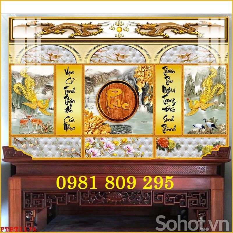 Tranh gạch phòng thờ đẹp