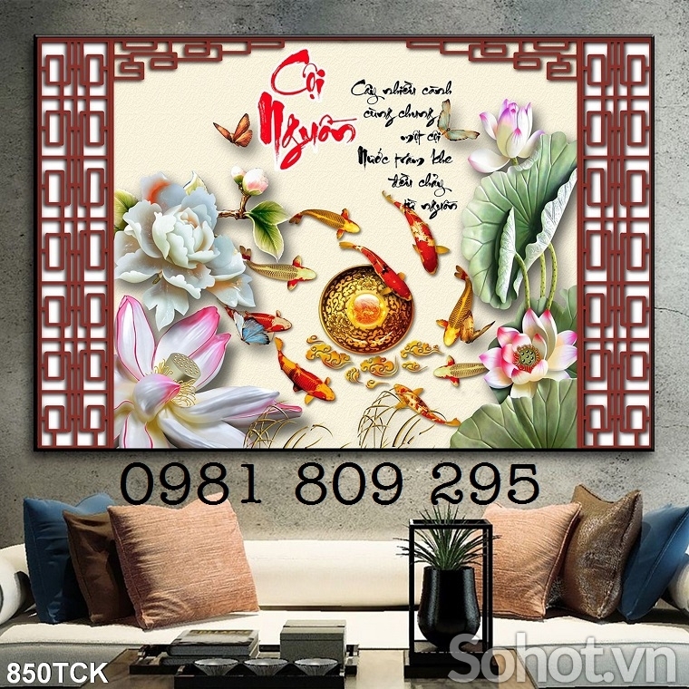 Tranh gạch cá chép - gạch tranh 3d