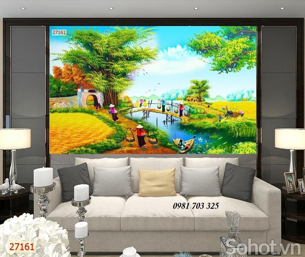 Gạch tranh đồng quê 3D đẹp nhà