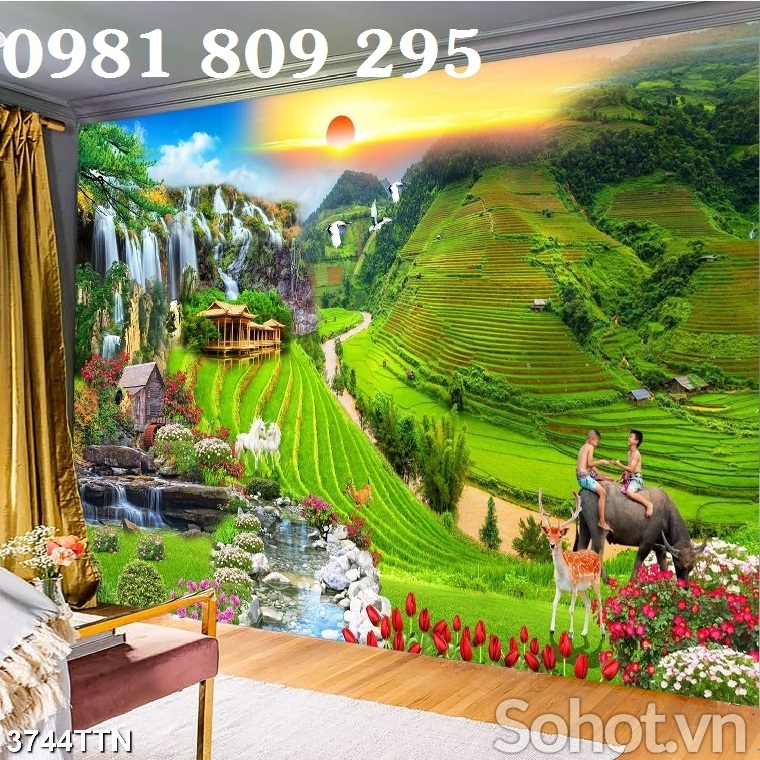 Tranh phong cảnh , gạch tranh 3d phong cảnh chiều sâu