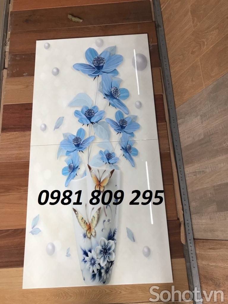 gạch tranh bình hoa 3d ốp tường