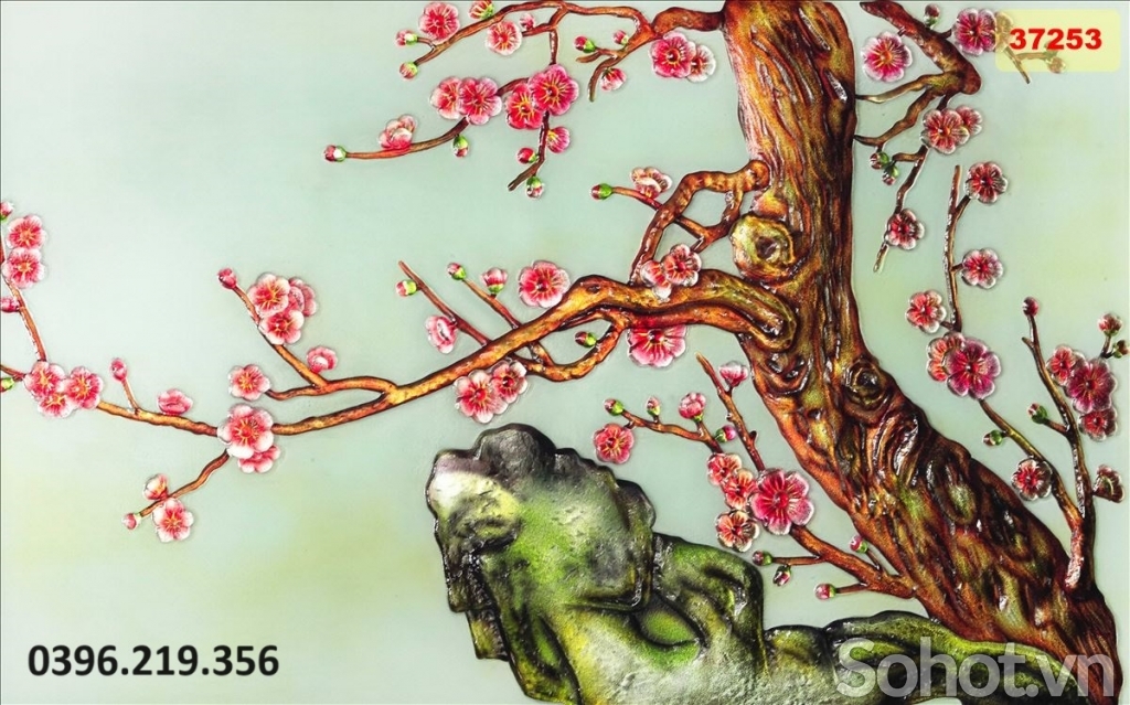 Tranh hoa đào đẹp trang trí