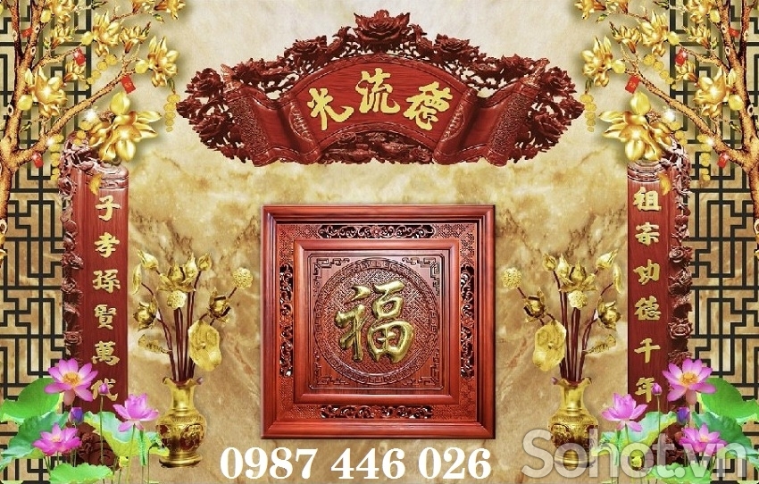 Tranh gạch phòng thờ 3d HP97373