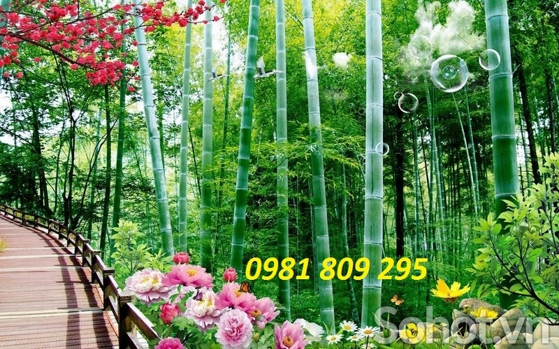 gạch tranh 3d treo tường mẫu thác nước