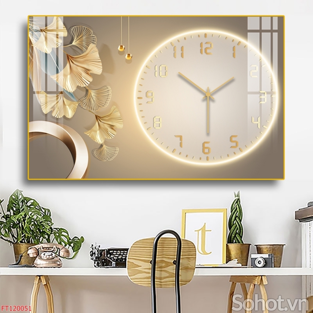Bức tranh 3D họa tiết đồng hồ