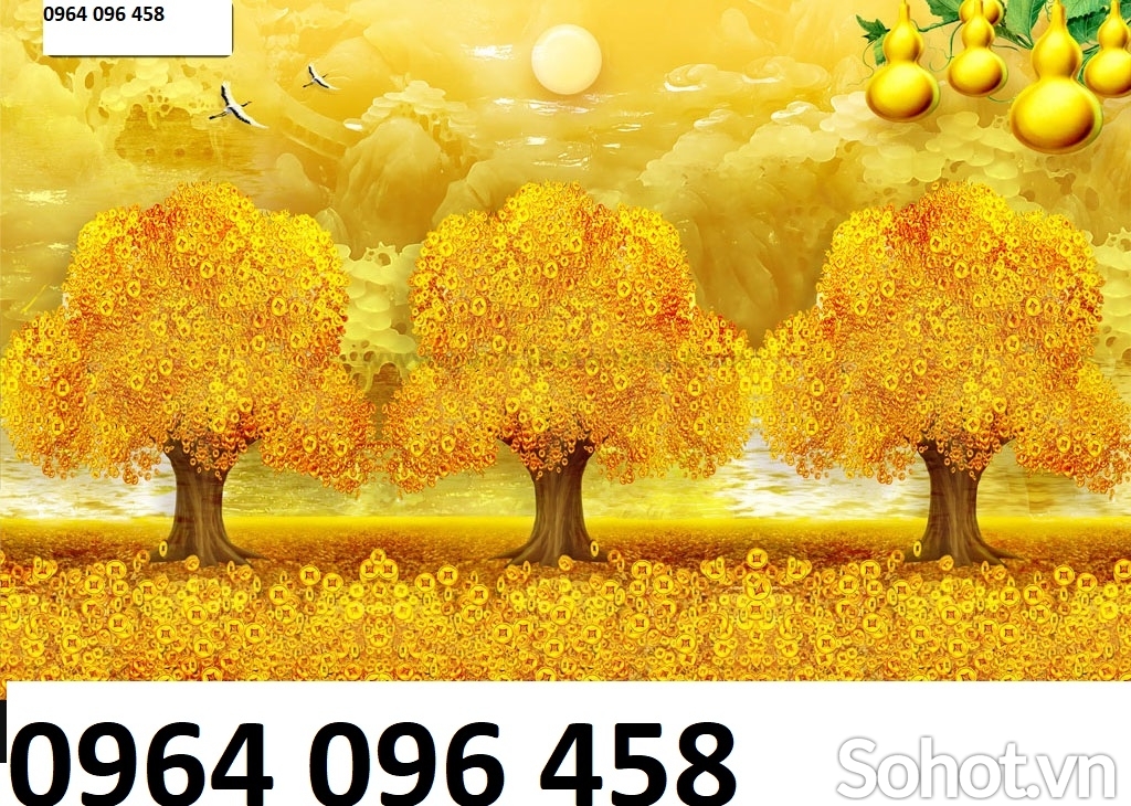 Tranh gạch 3d cây kim tiền - HJK90