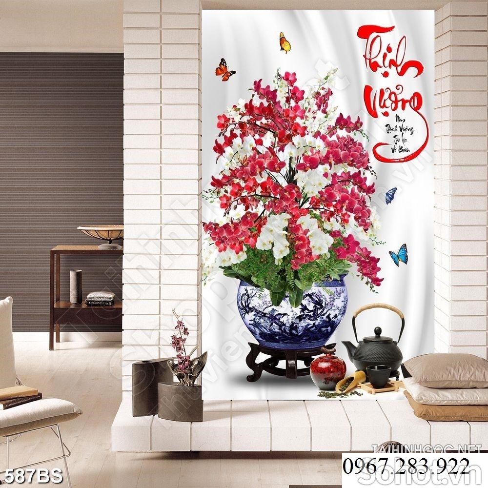 Gạch tranh- Tranh trang trí hoa đào