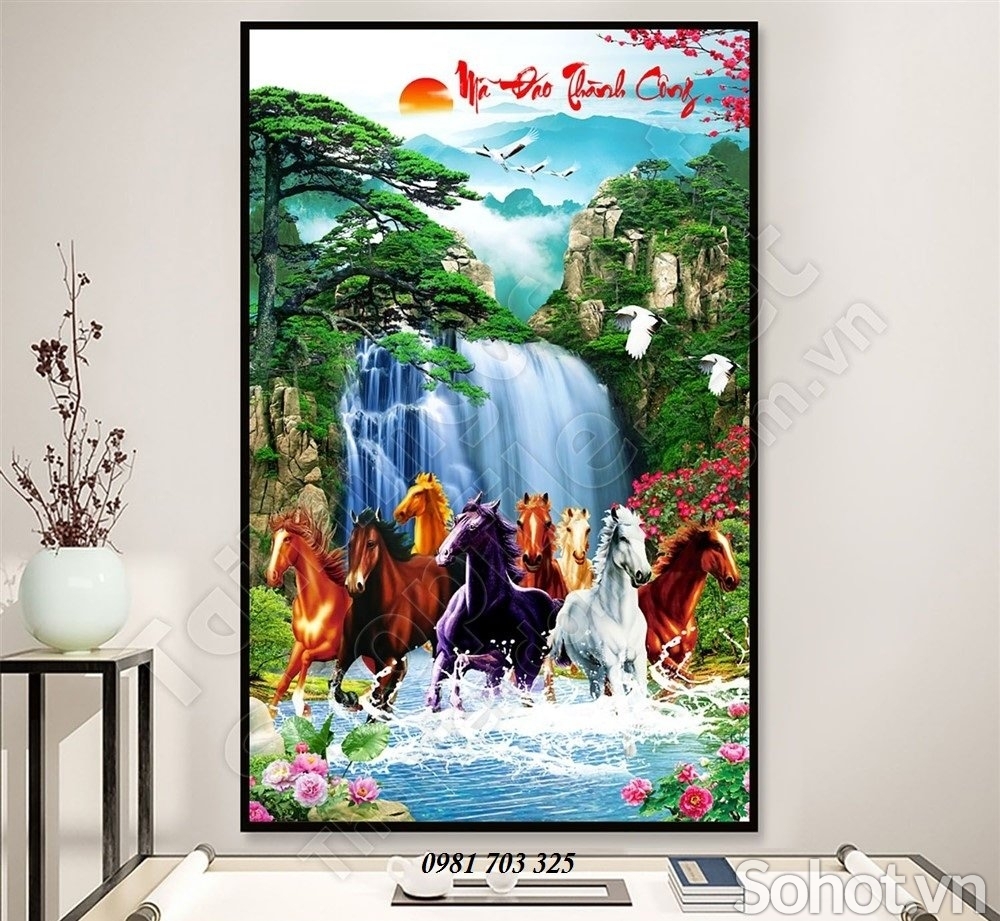 Gạch tranh khổ đứng 3d ốp tường