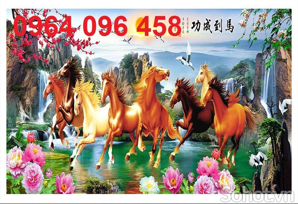 Gạch tranh 3d mã đáo thành công tranh phong thủy - 9CM