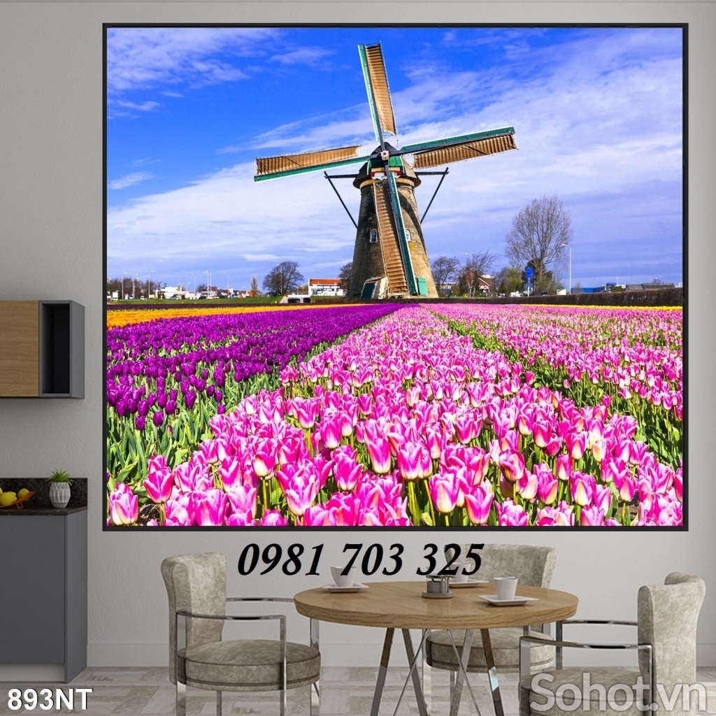 Tranh gạch phong cảnh vườn hoa