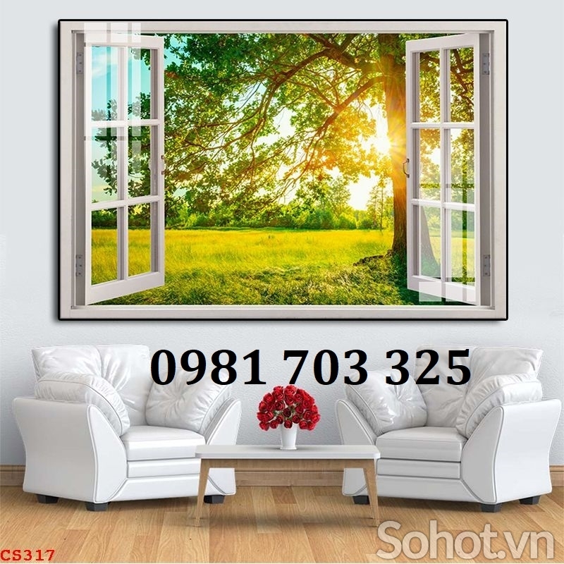 Gạch tranh cửa sổ 3D đẹp
