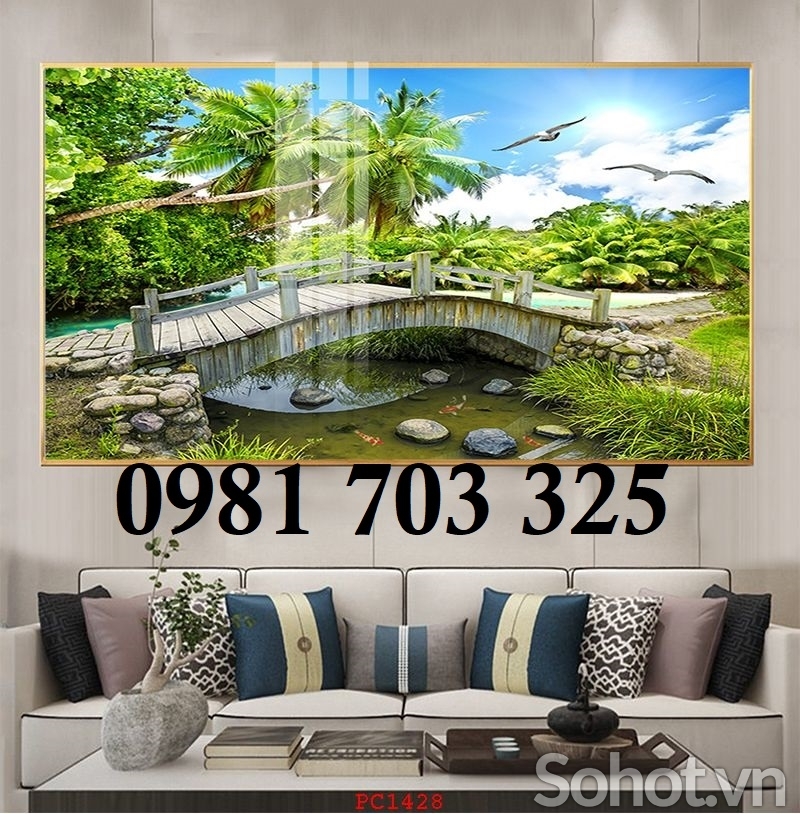 Gạch men 3D phong cảnh trang trí tường