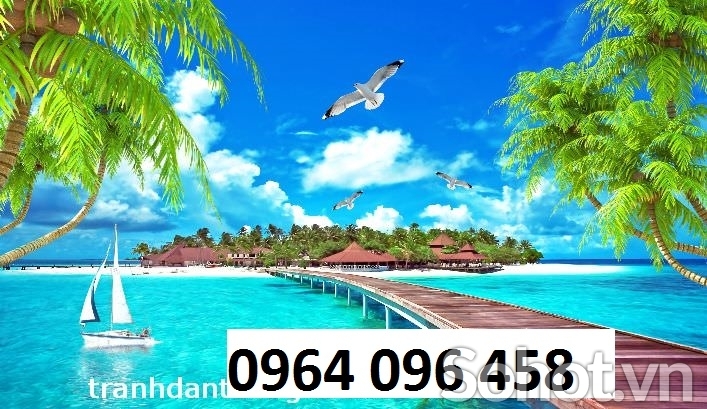 Tranh gạch 3d phong cảnh bờ biển - XDC3