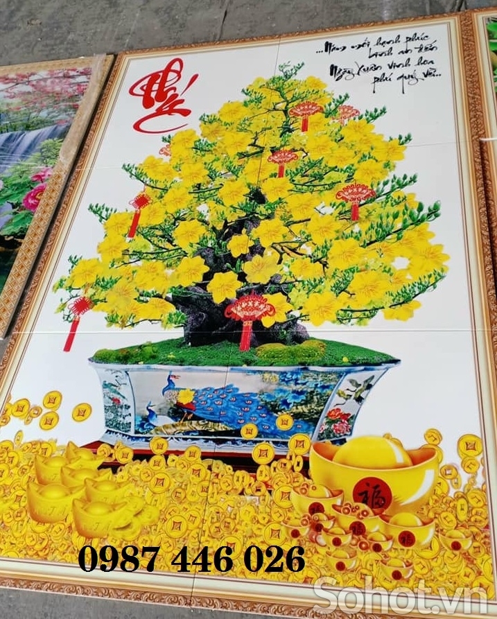 Gạch ốp tường, tranh gạch men 3d H9822