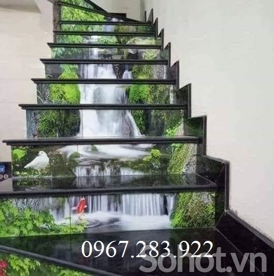 Tranh kính cầu thang- Tranh 3D trang trí cầu thang - Hà Nội - SoHot.vn