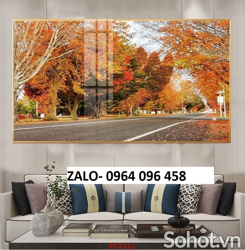 Tranh gạch 3d rừng cây lá vàng - XNV68