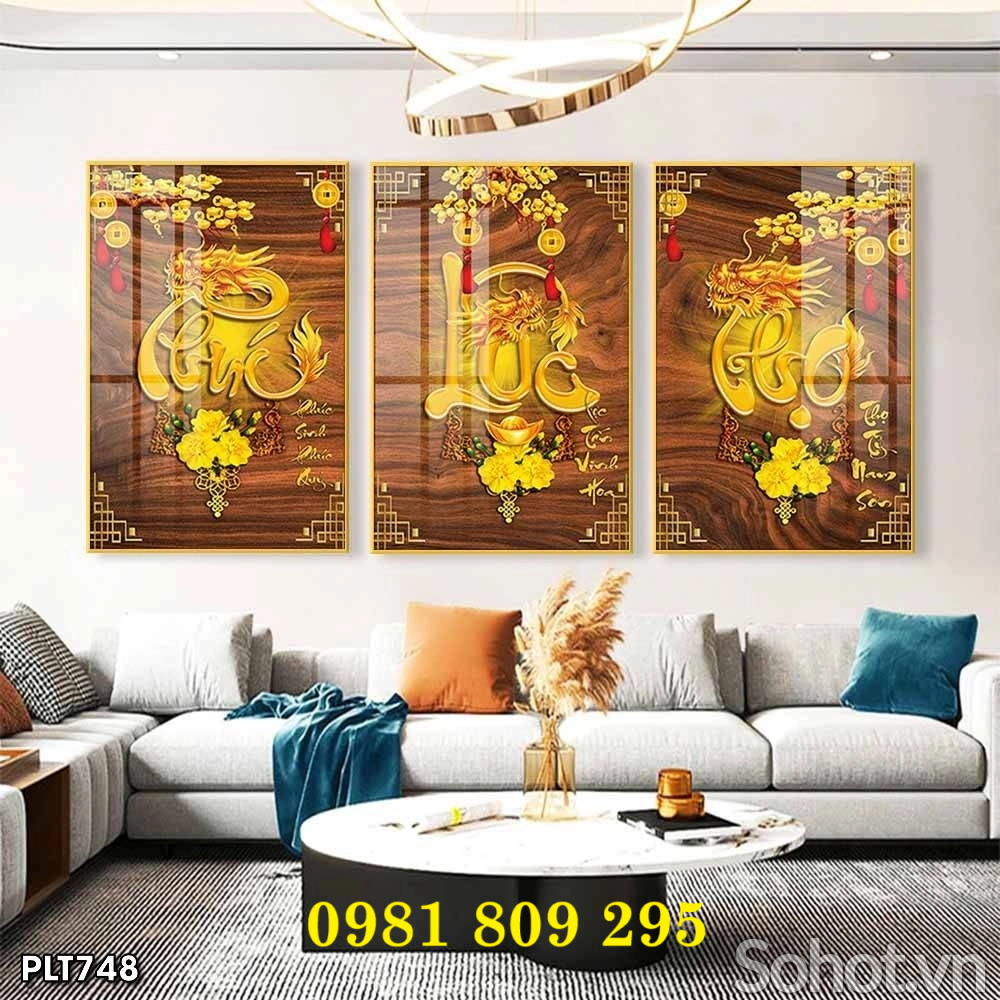 Tranh gạch chữ phúc lộc thọ HN9292