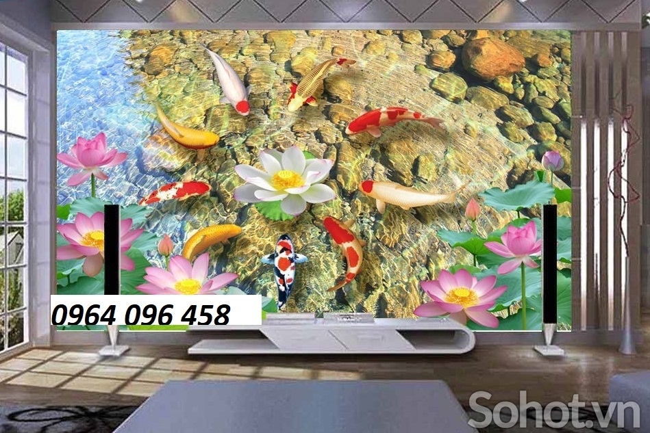 Tranh gạch trang trí phòng khách 3d - X433